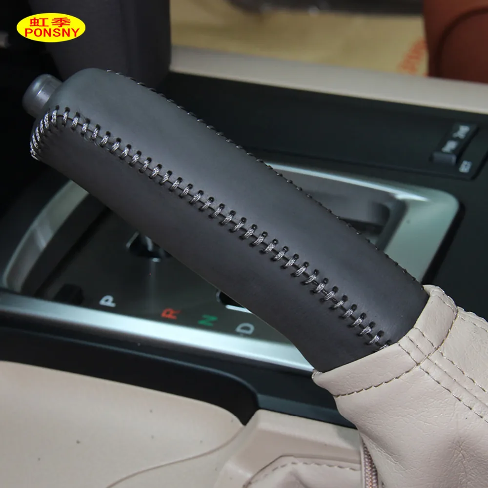 Car Handbrake Covers Case for TOYOTA Land Cruiser Prado LC150 LC200 Genuine Leather Handbrake Grips Cover