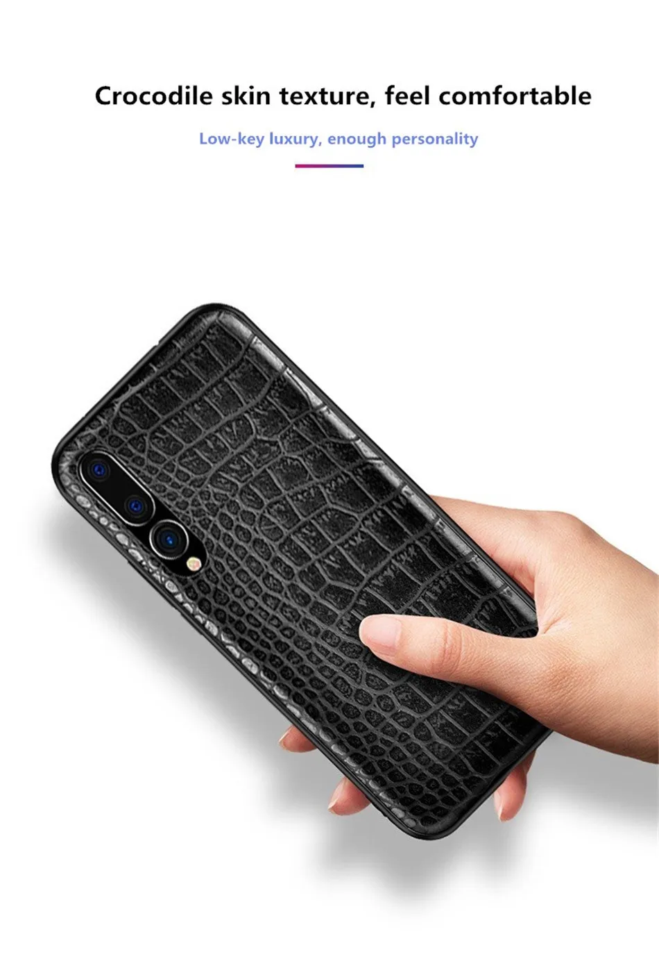 Retro Vintage Crocodile Snake Pattern Case For Huawei P20 Pro Printed PU Leather Soft Luxury Phone Back Cover For Huawei P20 (2)