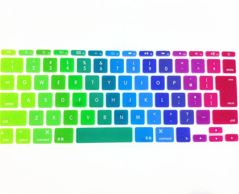 Радужный чехол для клавиатуры с английскими буквами Apple MacBook Air 11 &quot11 6 Mac book 11&quot