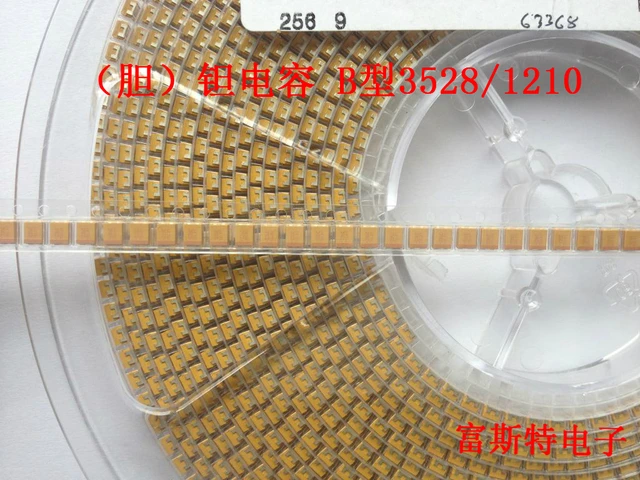 Best Price 500PCS/LOT SMD Tantalum Capacitors 336A 33UF 10V B Type 3528 1210 Tantalum Capacitor Yellow Polarity Capacitor