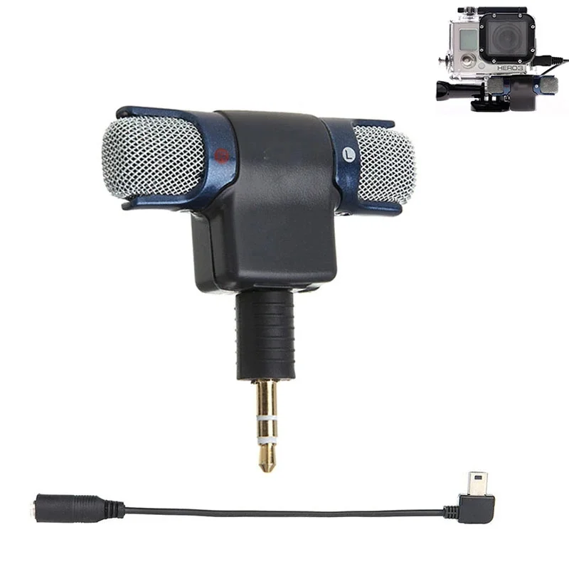 3 5 мм стерео микрофон микрофонный адаптер для gopros 4 + Hero 4/и Android Iphone компьютеры