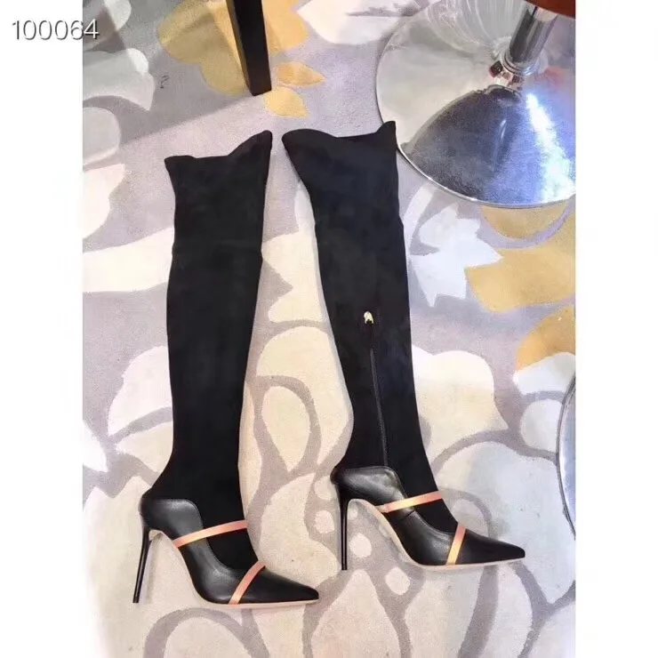 Silla liners/женские Сапоги выше колена на тонком каблуке женские сапоги из