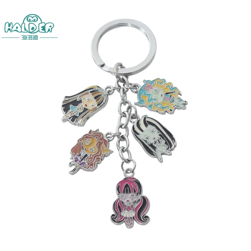 Keychain2 Halder Monster High Figures аниме Draculaura Charms брелок на цепочке сумка для домашних животных безделушки аксессуары брелок-гаджет для женщин - Цвет: Keychain2