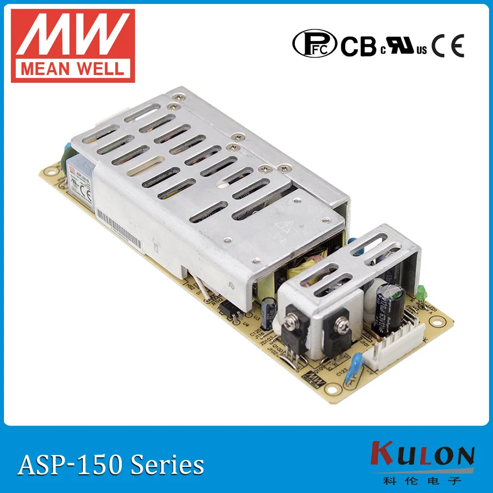 

Original Meanwell ASP-150-12 single output 12V 11A 132W PF>0.95 PCB type MEAN WELL ASP-150 with PFC function