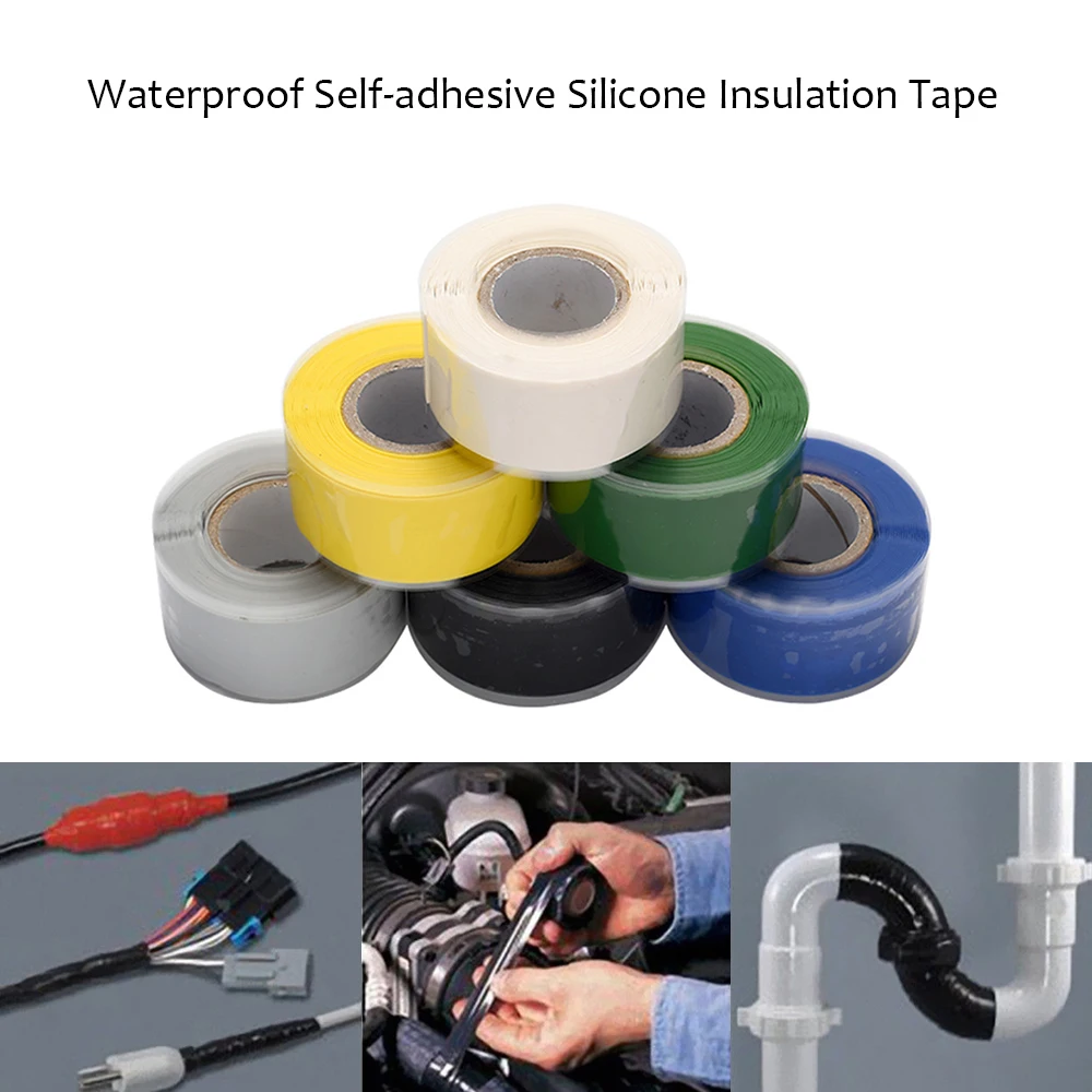

Colorful Waterproof Self-adhesive Silicone Tape Sealing Insulation Repair Tapes For Electrical Cables Connections Water Pipe