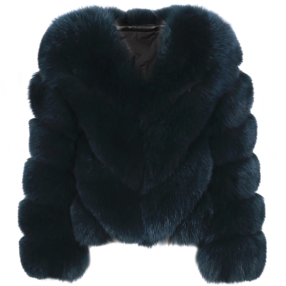 

women real fox fur jacket lady natural fox fur coat fur winter outwear
