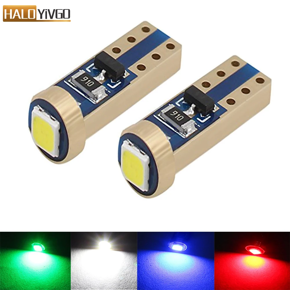 

2 Pcs T5 LED Bulb 3030 SMD Canbus Error Free Instrument Light Speedo Gauge Cluster 37 73 74 79 17 57 LED Lights bulbs 4 Color