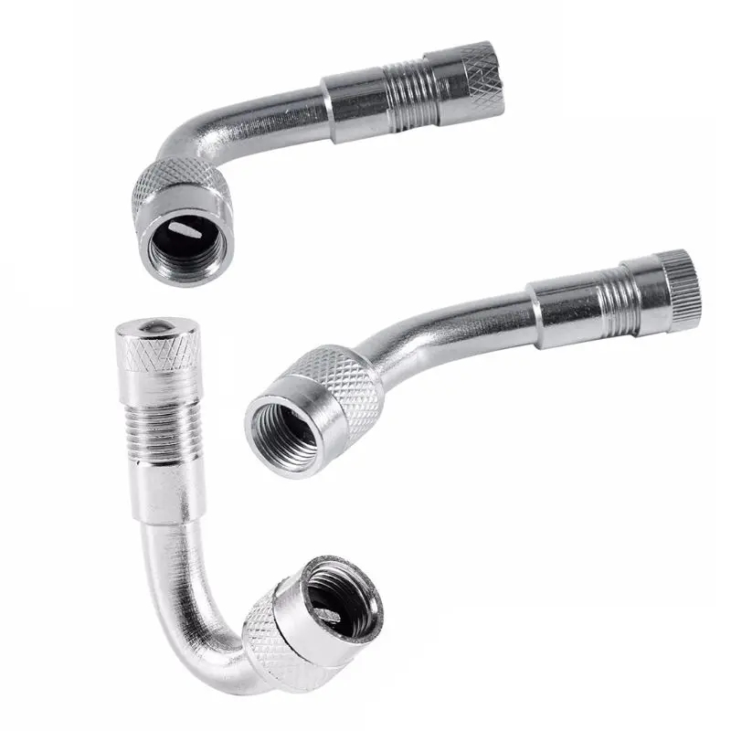 

45/90/135 Degree Angle Vehicle Car Motorcycle Bike Tyre Valve Tube Extension Adapter Silver Adaptor Accessories