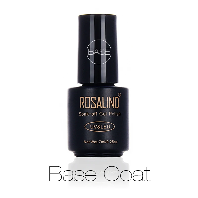 

ROSALIND High Quality 7ML Top Coat and Base Coat Soak Off Long-Lasting Gel Nail Polish Need UV LED Lamp Glue