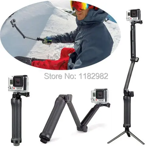  3-Way Monopod Arm Mount Adjustable stand Bracket Handheld Grip 3 Way Tripods For GoPro Hero 8 7 6 5