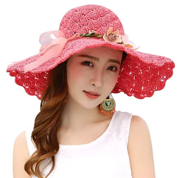 

Summer Womem's Sun Hats Travel/On Holiday Sunbonnet Korean Style Fashional Beach Straw Hats, C008, Free shipping