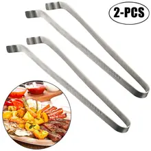 2 шт. щипцы пищевые зажимы Кухонные гаджеты из нержавеющей стали для барбекю пинцет пластиковый зажим буфет инструмент для барбекю