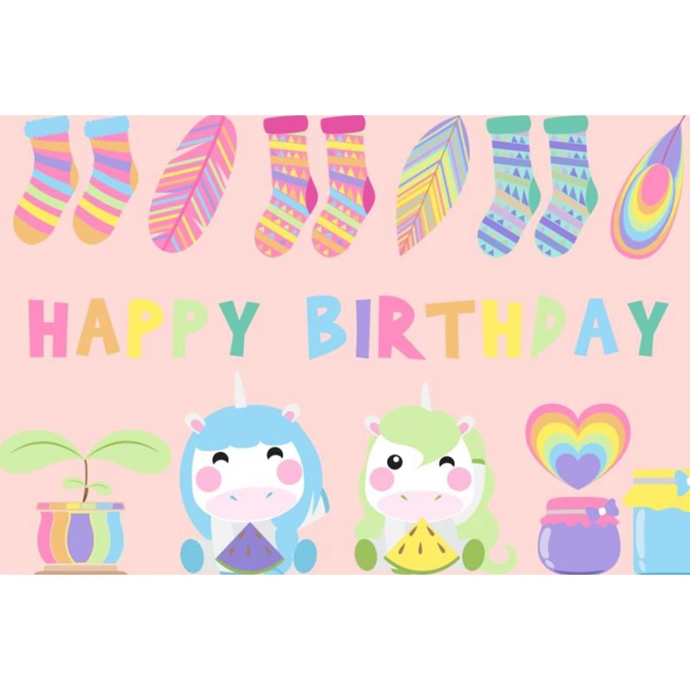 

Yeele Cartoon Baby Colorful Sock Kids Birthday Party Photography Backgrounds Wall Photographic Backdrops Props For Photo Studio