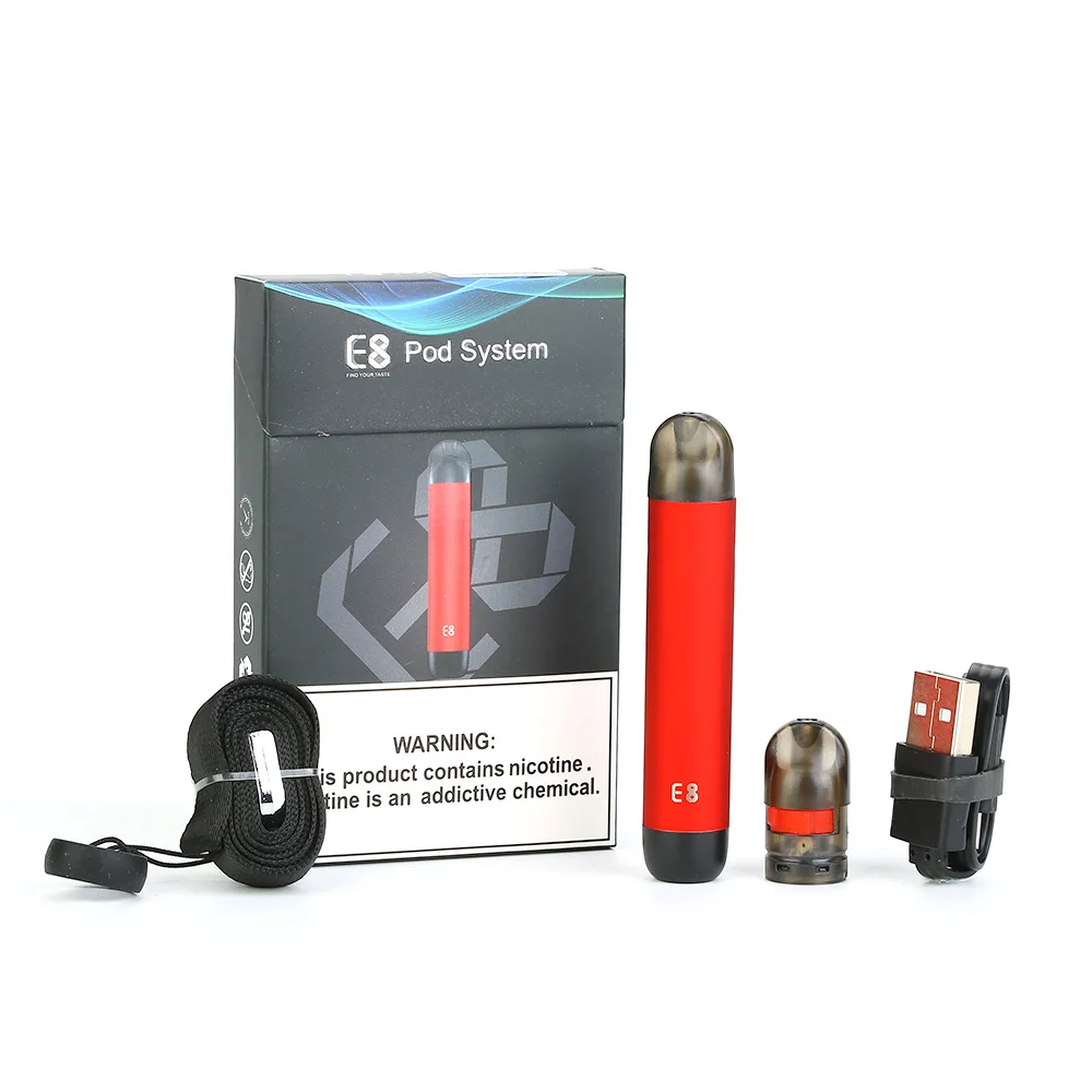 

JDI E8 Pod System Starter Kit with 350mAh Battery & 1.2ml Capacity Pod & 1.5ohm/1.8ohm Coils Mini E-cig Vaping Kit Vs Kubi Kit