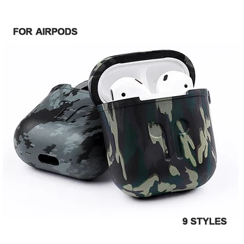 

Camouflage Army Silicone Earphone Case For Apple Airpods Shockproof Protective Case With Carabiner For Airpods Charging Box