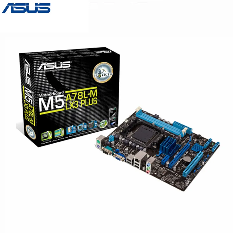 Asus 24.4x18.8cm M5A78L-M LX3 Plus Desktop motherboard 760G Socket AM3+ DDR3 16G SATA2 USB2.0 Micro ATX Asus 24.4x18.8cm M5A78L-M LX3 Plus Desktop motherboard 760G Socket AM3+ DDR3 16G SATA2 USB2.0 Micro ATX