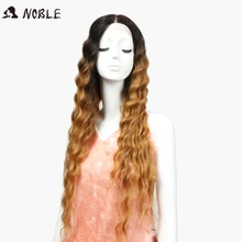 Noble Lace Front Wigs For Black Women 30 Inch Dark Root Blonde Brown Long Wavy Ombre Synthetic Wig Heat Resistant Deep Wave Hair