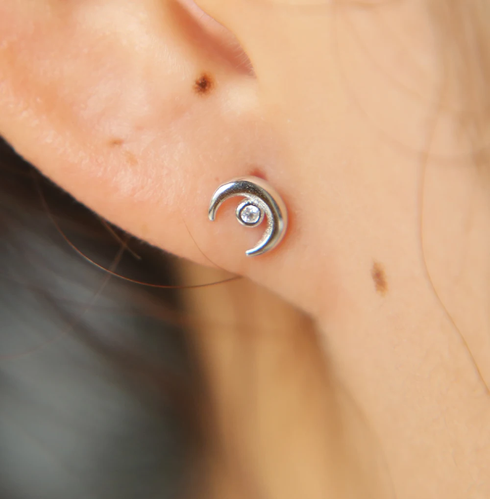 tiny moon earrings