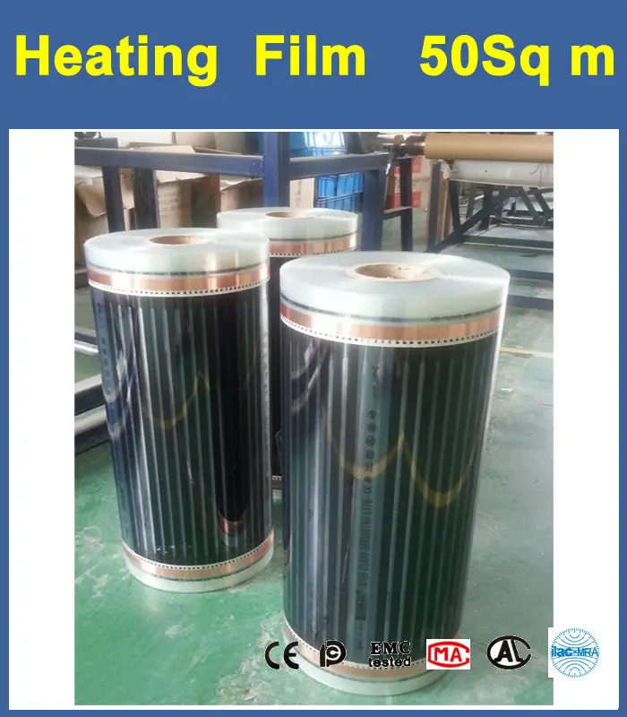 

50m2 Floor Heating Films 0.5M * 100M /Roll Thickness 0.338mm voltage 230VAC 50/60Hz Surface Temperature 0-50 degree C