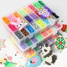 

4800pcs Aqua Beads Solid Bead Refill Pack 24 Colors Perler Beads 3D Puzzle Toys Water Spray Beads For Children Perlas De Cuentas