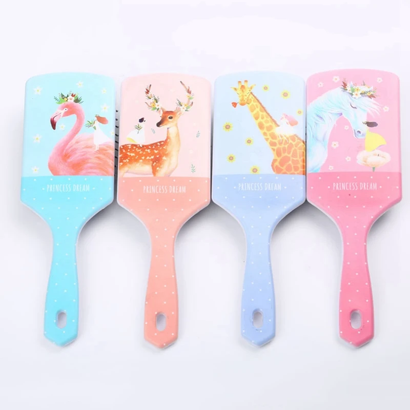 

1Pcs New Cute Unicorn Animal Anti-static Hair Brush Massage Comb Shower Wet Detangle Hair Brush Salon Hair Styling Tools