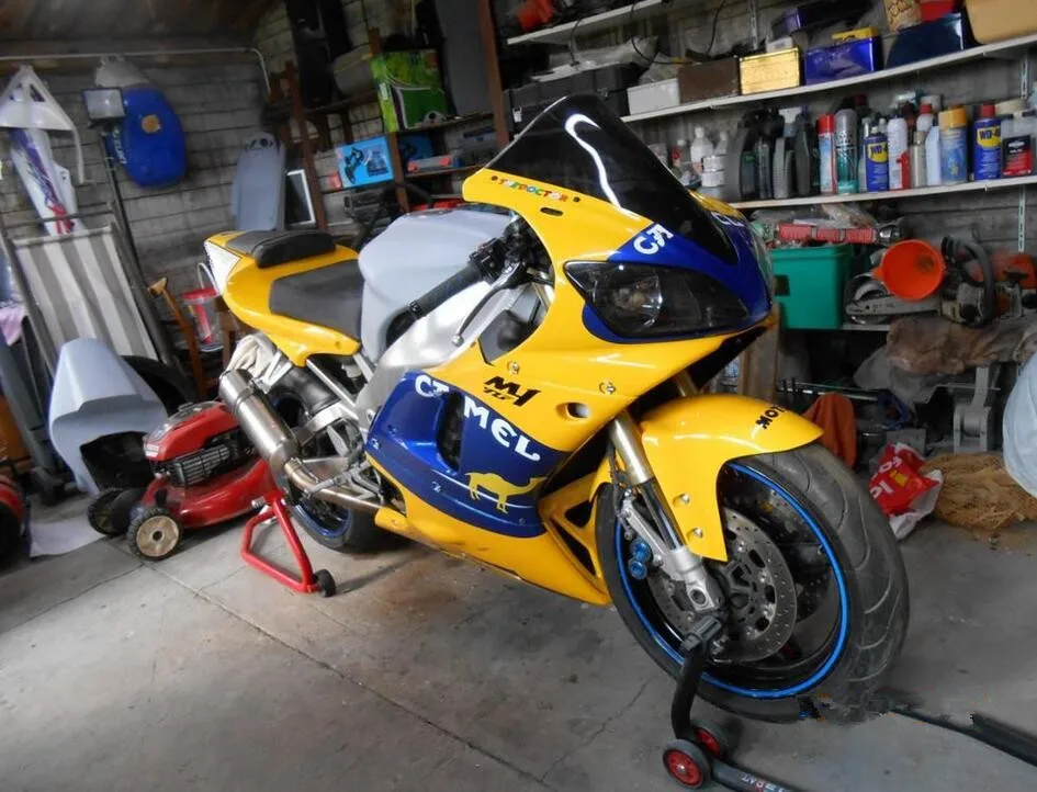 

Motorcycle Fairing kit for YAMAHA YZFR1 00 01 YZF R1 2000 2001 YZF 1000 yzfr1 ABS yellow blue Fairings set+gifts YB01