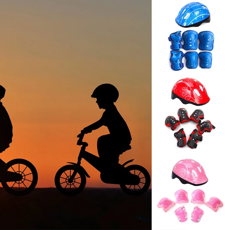 High Density Children Bike Helmet Skateboard Skating Cycling Riding Kids Bicycle Helmet Ciclismo Casco and Protective Knee Pads
