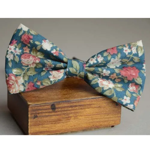 Peacock blue rustic vintage business casual male bow tie bridegroom bow tie marriage bow tie