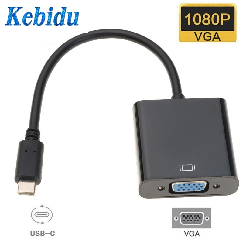 Кабель-переходник Kebidu с Type-C на VGA USB 3 1 Реверсивный для Macbook | Электроника