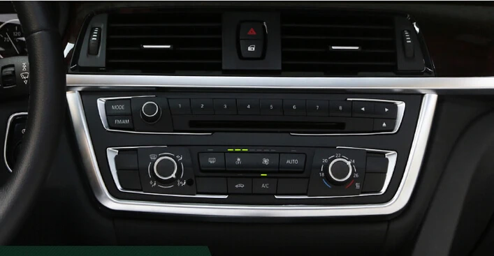 

5pcs ABS chrome Console Board Adjustment button frame stripe Cover decoration For BMW F30 316i 320i 328i 2013 2014 2015