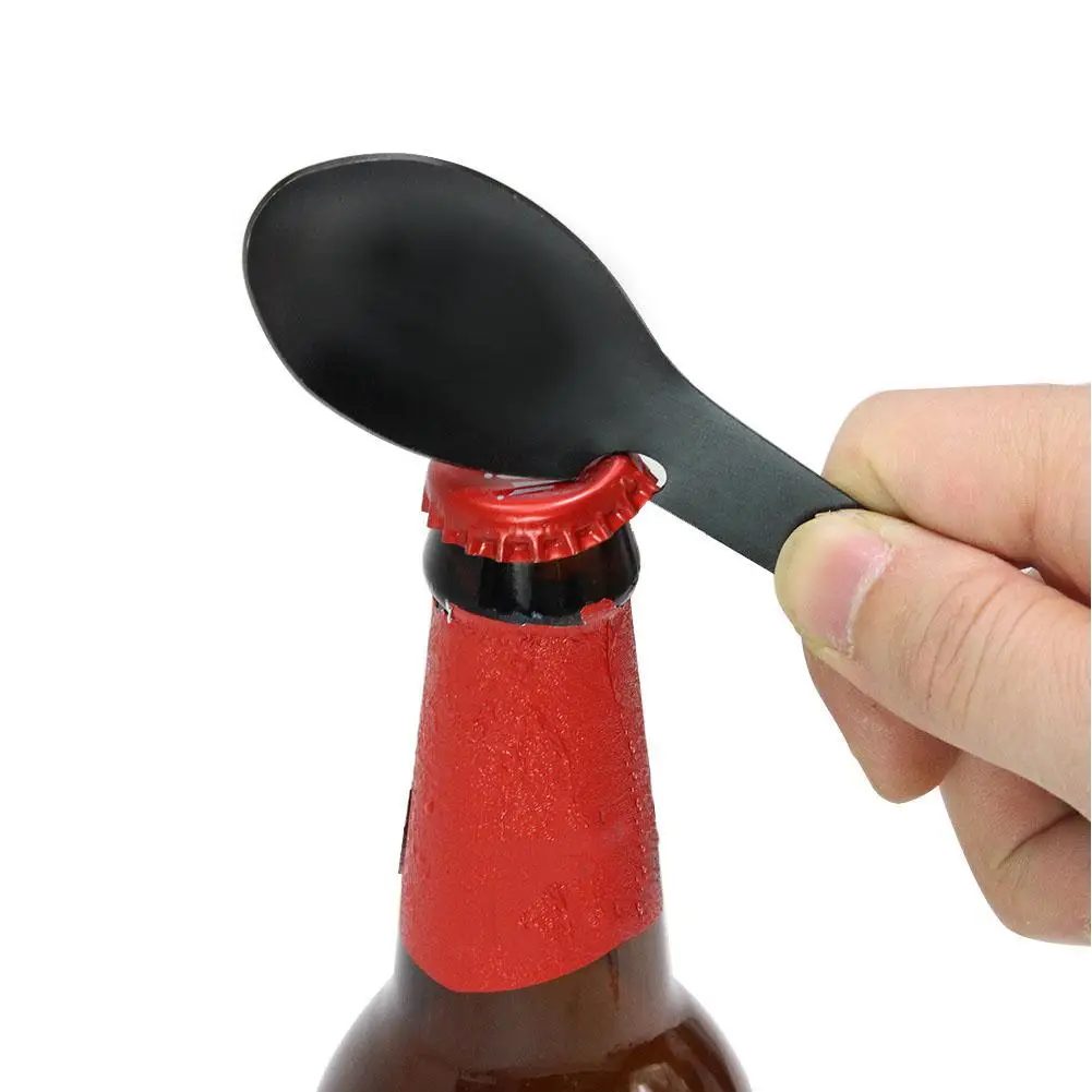 Stainless Steel Spoon Fork Bottle Opener Portable Outdoor Survival Tool Camping Equipment Cookware Multifuctional Outdoor Tool