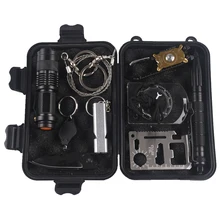 10 в 1 набор для выживания на открытом воздухе Походное снаряжение и для ежедневного использования путешествия Многофункциональный первой помощи SOS аварийные принадлежности тактический инструмент