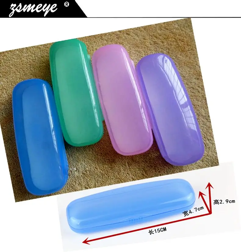 

ZSMEYE transparant Pvc plastic crystal color Eyeglasses Sunglasses Eyewear Hard Case Shell Reading Glasses Case Blu-ray glasses