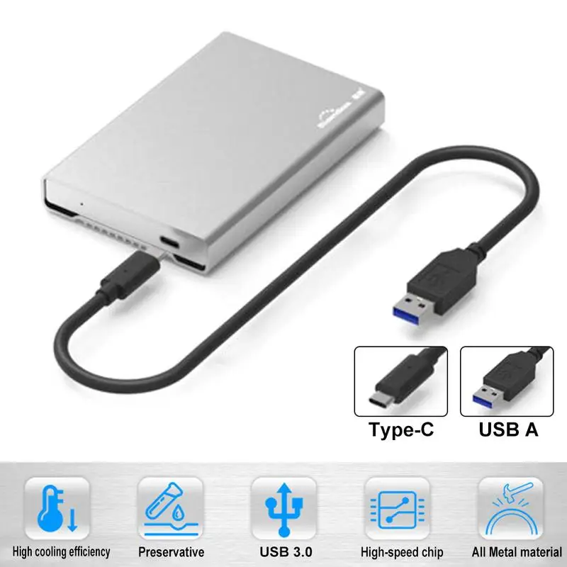 

Aluminum 2.5" USB3.1 Type-C HDD Box Enclosure External Housing Cover For Sata Hdd Ssd Hard Disk
