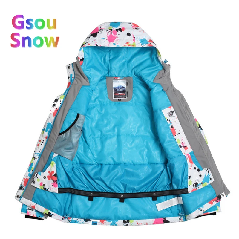 Gsou Sonw Outdoor Sports Winter Women's Skiing Clothing Snowboarding Sets Warmer Ski Jackets Waterproof Ski Pants Suits