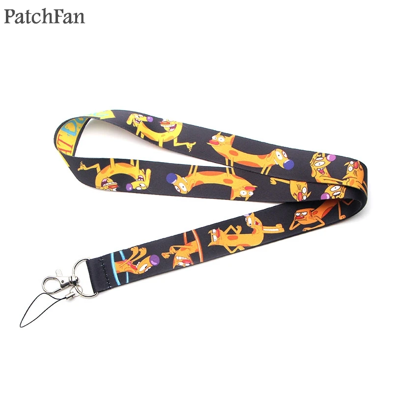 Patchfan catdog мультяшный забавный мужской Детский брелок для ключей, шейный ремешок, лента для шеи, значок, держатель для телефона, ожерелье A1772