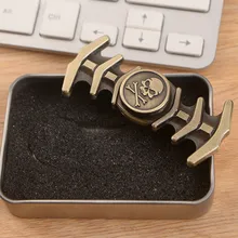 Тихая рук Spinner Давление снижение игрушки цинковый сплав подшипник рыбья кость черепа спиннинг палец металла Непоседа счетчик 5 минут