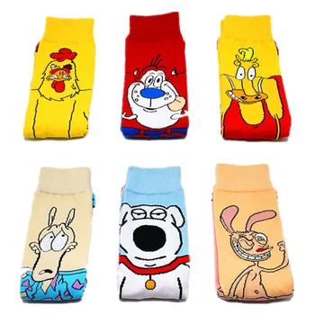 

Harajuku Dog Animal Men Socks Short Colorful Cartoon Patterned Ankle Socks Cotton Casual Cute Funny Socks Art Cool Hipster Sox