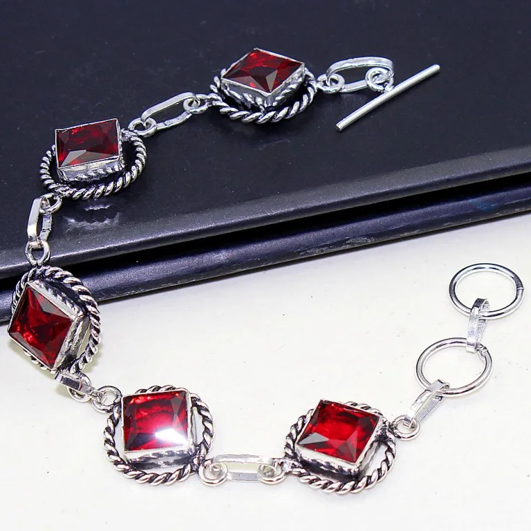 

Garent Bracelet Silver Overlay over Copper , 21.5cm, B0526
