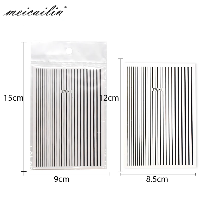 1pc Silver Gold White 3D Nail Sticker Metal Stripe Line Nail Stickers Adhesive Strip Tape Nail Art Stickers Decals Decorations