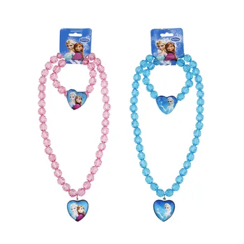 

2 pcs/lot 2019 new children's doll accessories necklace + bracelet Frozen high-end accessories girl birthday gift