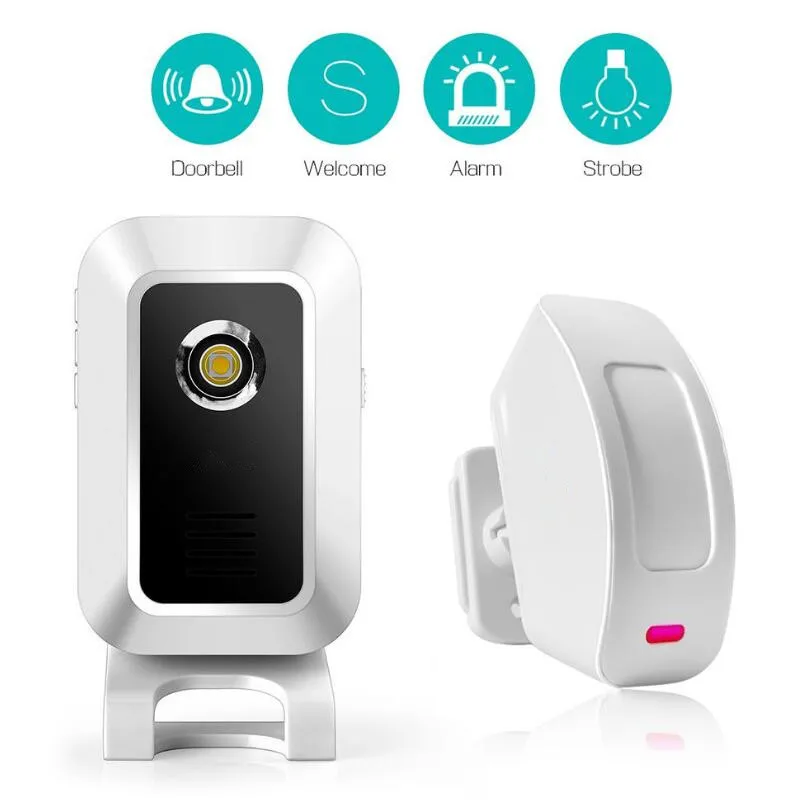 

Wireless Shop Store Welcome Door Entry Chime Smart Doorbell With Button Curtains Infrared Motion Detector Door Alarm