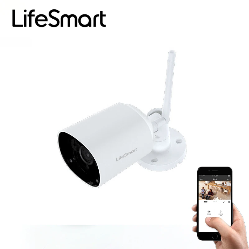 

Lifesmart Wireless Camera Outdoor 1080P IP66 Waterproof IP Camera Night Vision Motion Detection For Home Safety By Smart Phone