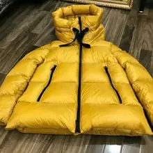 Новые женские зимние толстые теплые 90% белые пуховые пальто с капюшоном, женские парки средней длины с капюшоном, зимняя верхняя одежда, куртки желтого цвета