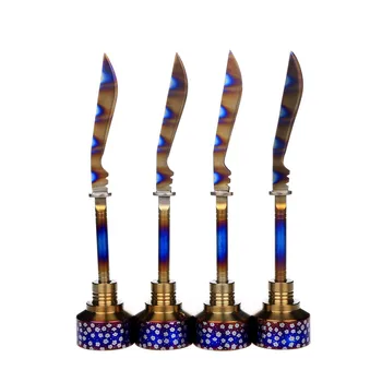 

Smoking Dogo 2017 Unique Stlye Rainbow Carb Cap Tool GR2 Titanium Nail Sword Style Dabber Fit For Universal Titanium Carb Cap