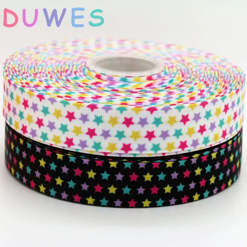 DUWES 50 ярдов звезды печатных grosgrain ленточный аксессуар бант для волос Головные