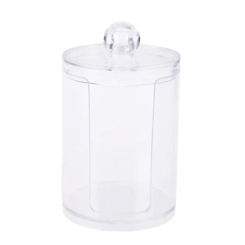 Пластиковый контейнер для ватных тампонов, Прозрачная Круглая Коробка для макияжа, ватные тампоны, органайзер для косметики и ювелирных изделий