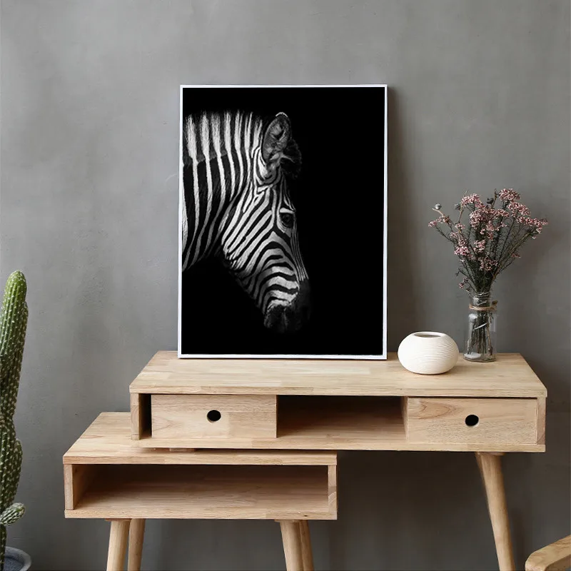 

Black and White Animal Printed Posters And Prints Wall Pictures For Living Room Wall Art Canvas Painting Quadro Unframed