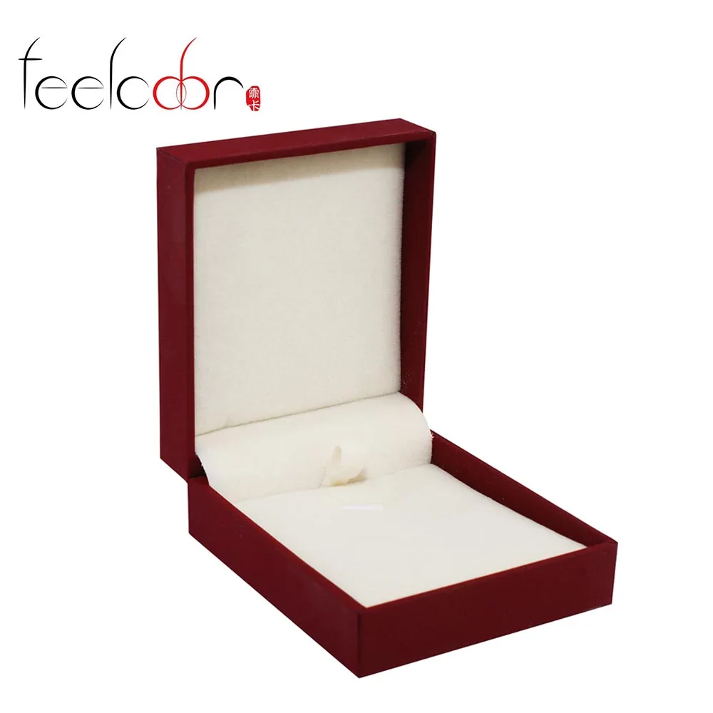Red PU Packaging Wedding Fashion Necklace Pendant Jewelry Display Box 8.1*7*3.3cm Christmas Gift Wholesale New Arrival | Украшения и