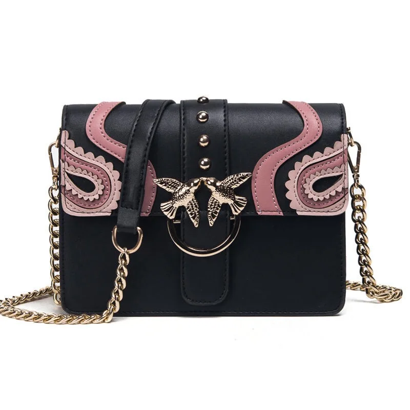 

2018 Female Hand Bag Woman Messenger Bags Lady Rivet chain Women Fashion Leather Shoulder Bag Girl Crossbody Bags